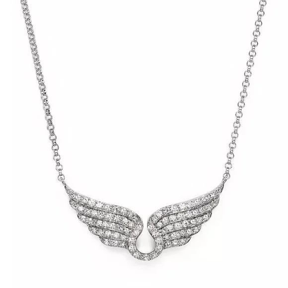 Diamond Wing Necklace in 14K White Gold, .30 ct. t.w. - Picture 4 of 5